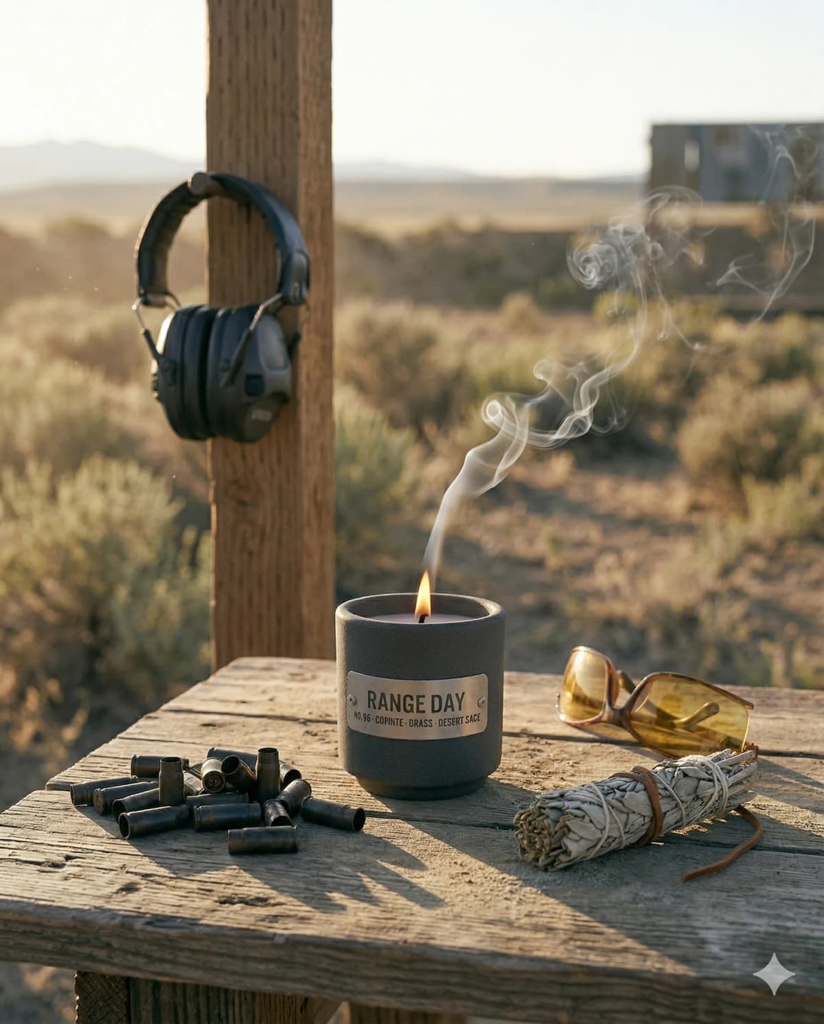 Range Day — No. 05 · cordite, brass, desert sage